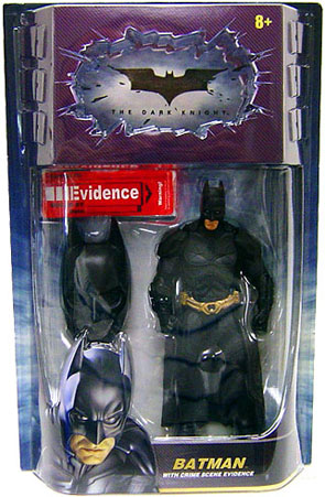 Movie Masters Batman action figure with crime scene evidence