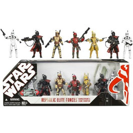 Entertainment Earth Exclusive Republic Elite Forces Mandalorians and Clone Troopers action figure set